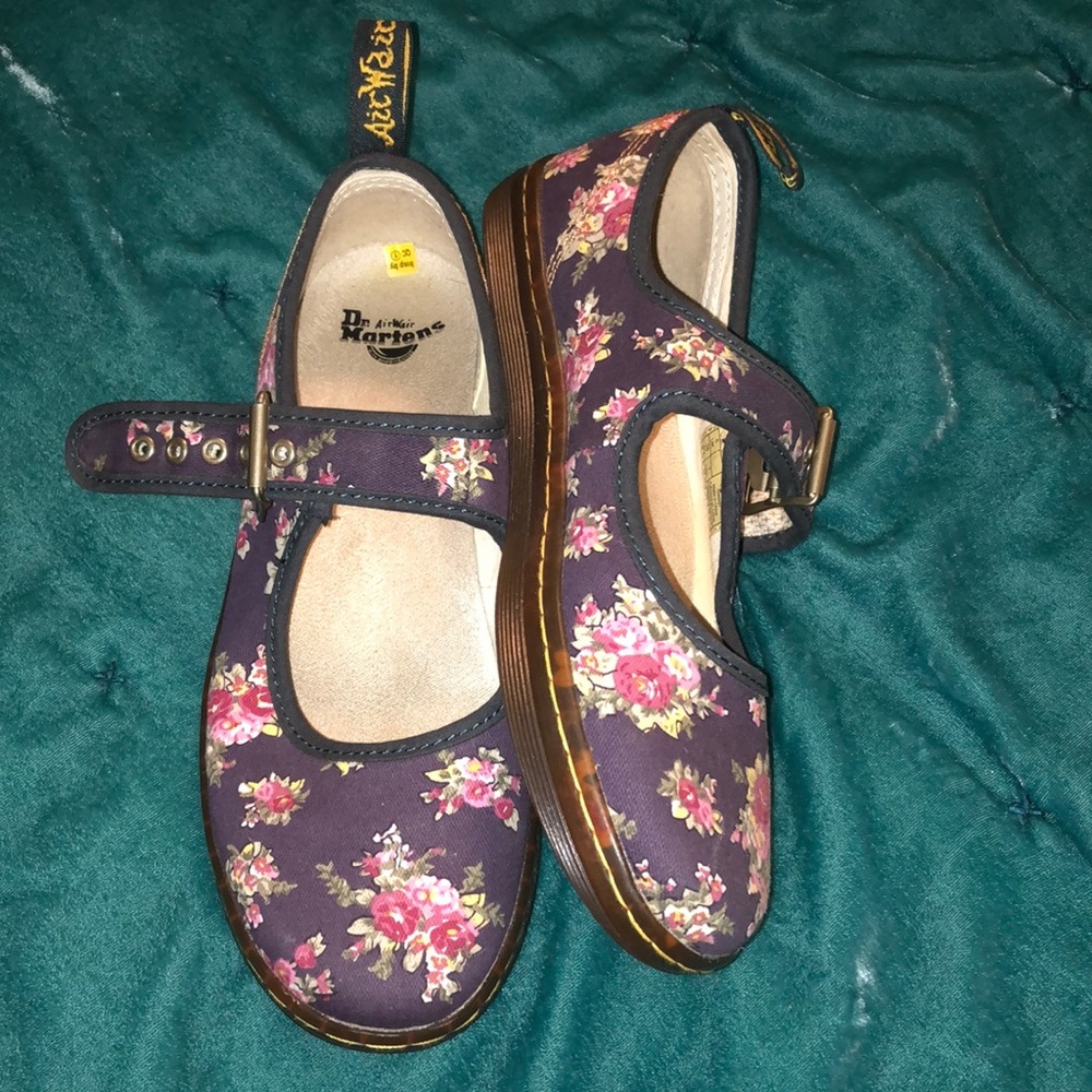 Purple flower Mary Jane Dr. Martens.